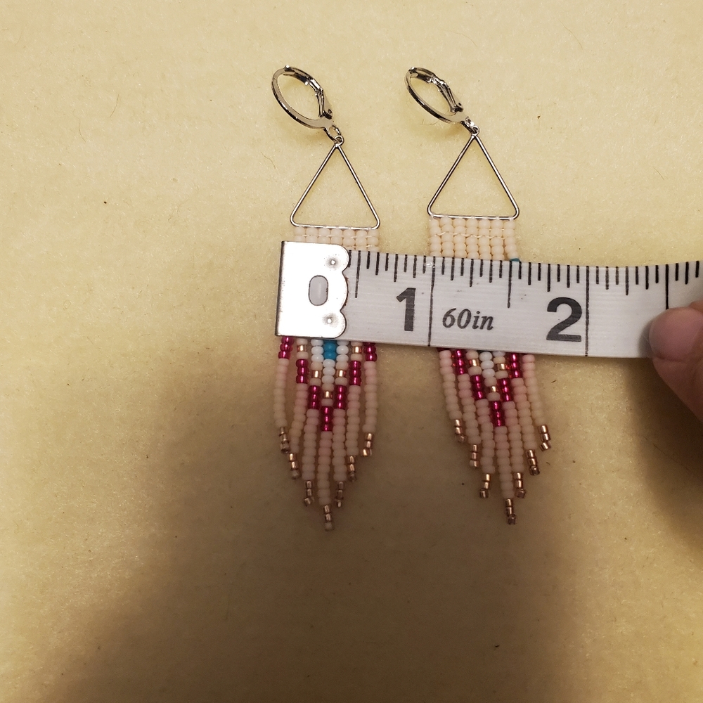 Beaded fringe earrings - Picture 5 of 5